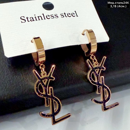 Сережки мед.сталь24К 10524 (4 см)